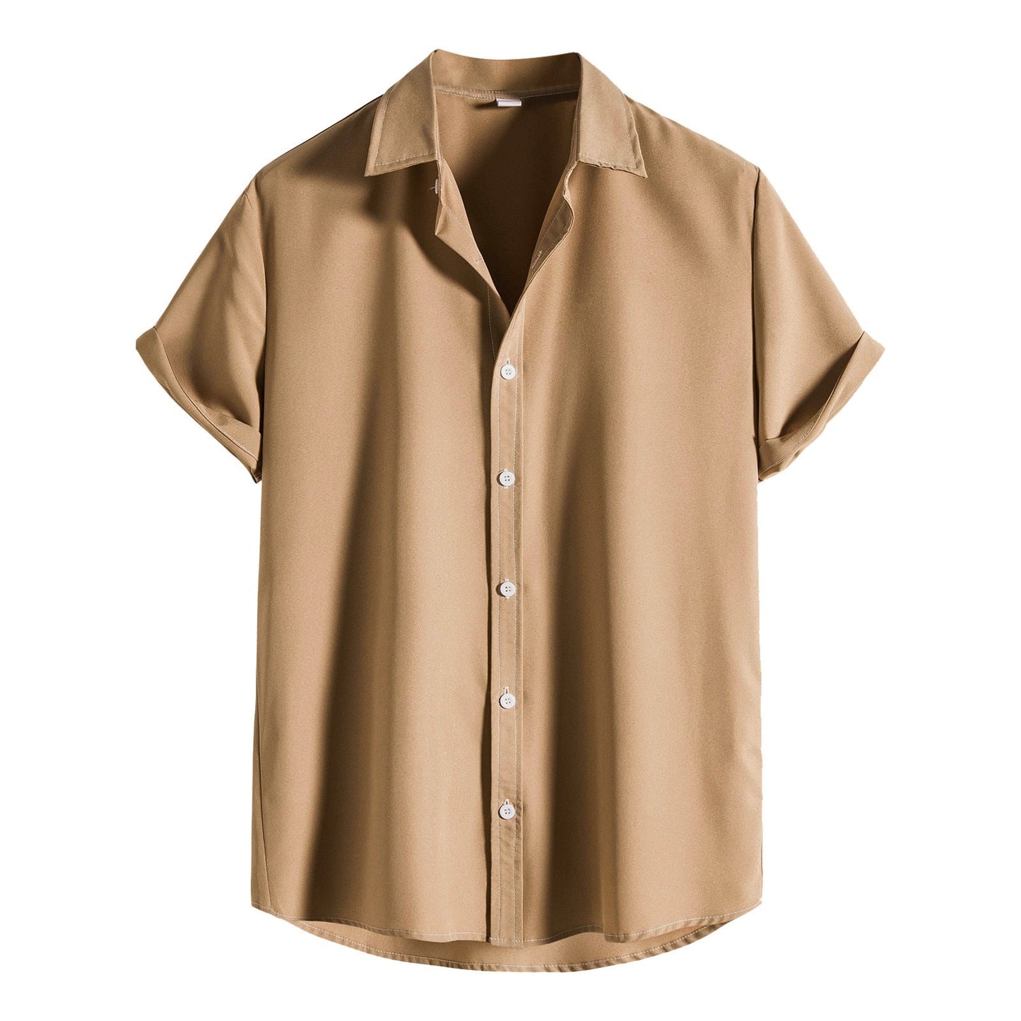 Herenoverhemd Met Korte Mouwen – Contrasterende Stiksels, Ademend & Casual Chic Voor Voorjaar & Zomer