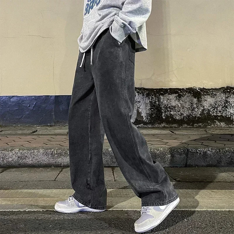 Heren High Waist Wide Leg Jeans