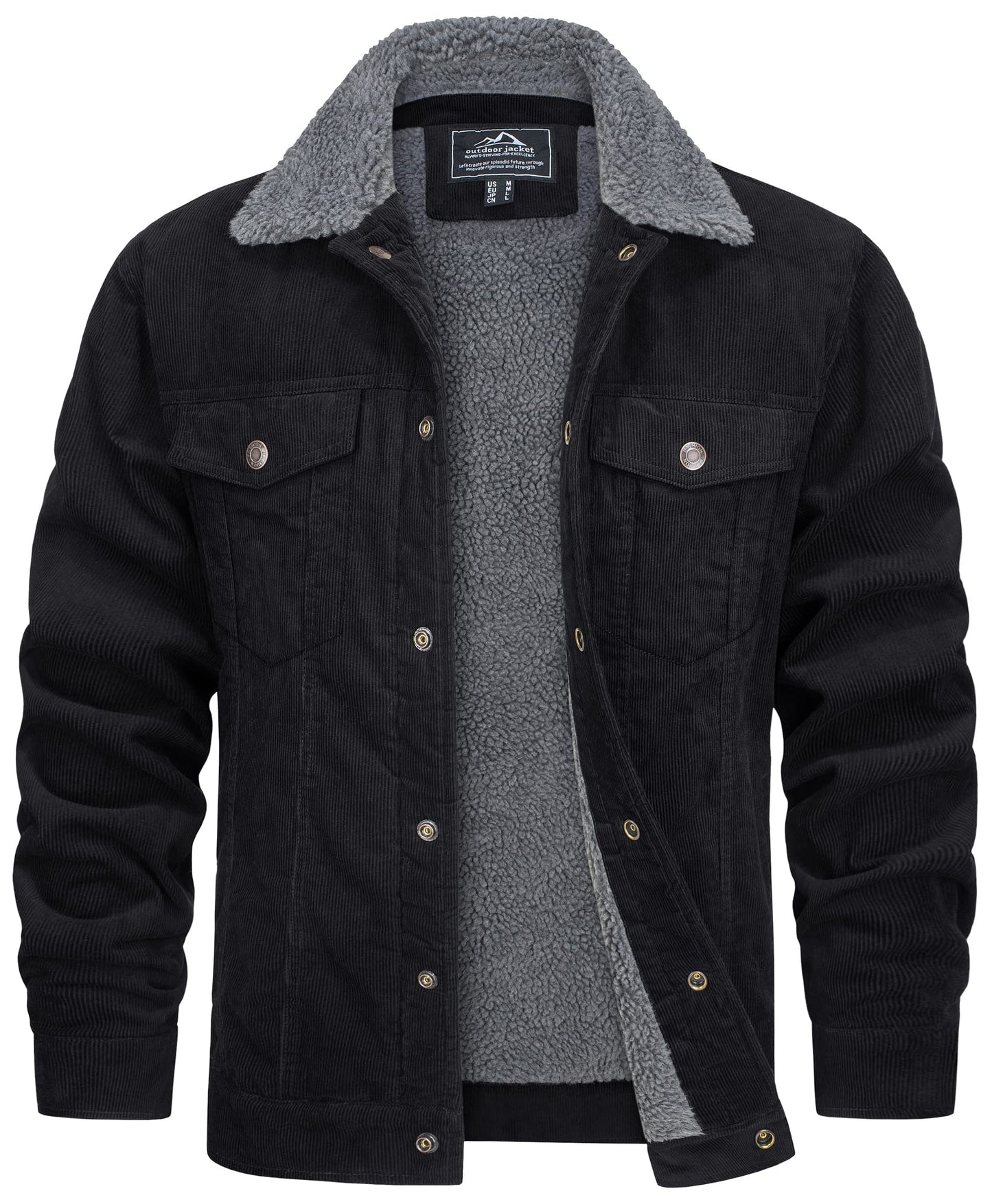 Weerbestendige Heren Jas Met Corduroy Look En Warme Teddy Voering