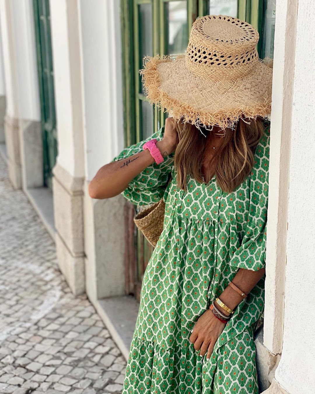 Dames Maxi-Jurk Met Vrolijke Print En Wijde Mouwen – Lente, Zomer En Vakantie