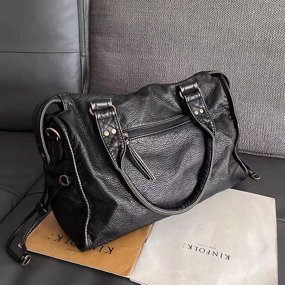 Grote Zwarte Vintage Handtas