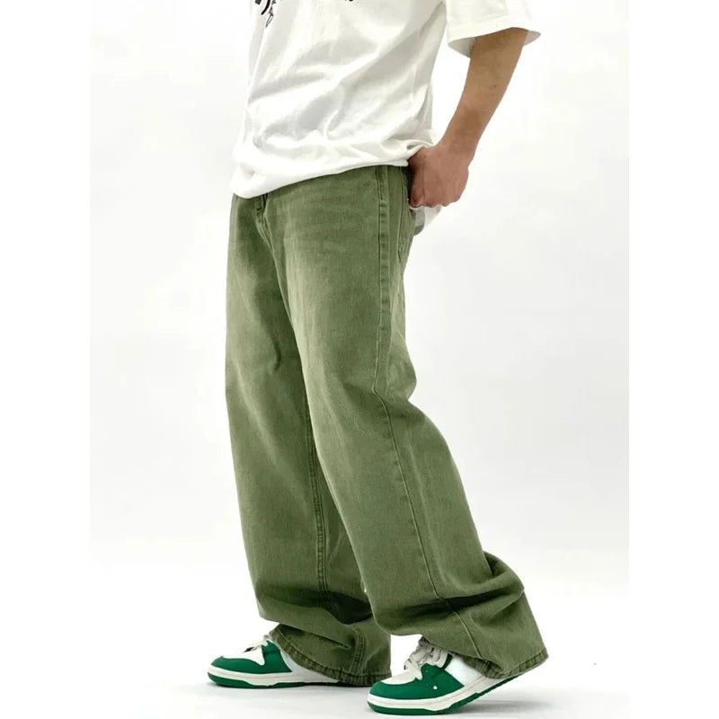 Groene Loose Fit Baggy Jeans