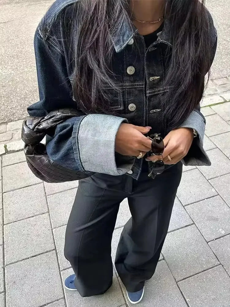 Tweedelig Vintage Denim Set Dames