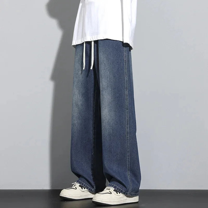 Loose Fit Drawstring Jeans Heren