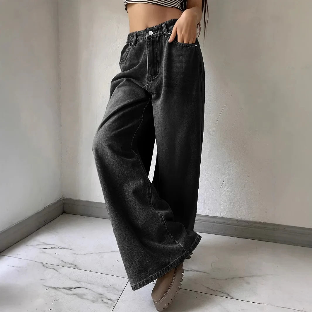 High Waist Wide Leg Jeans Dames