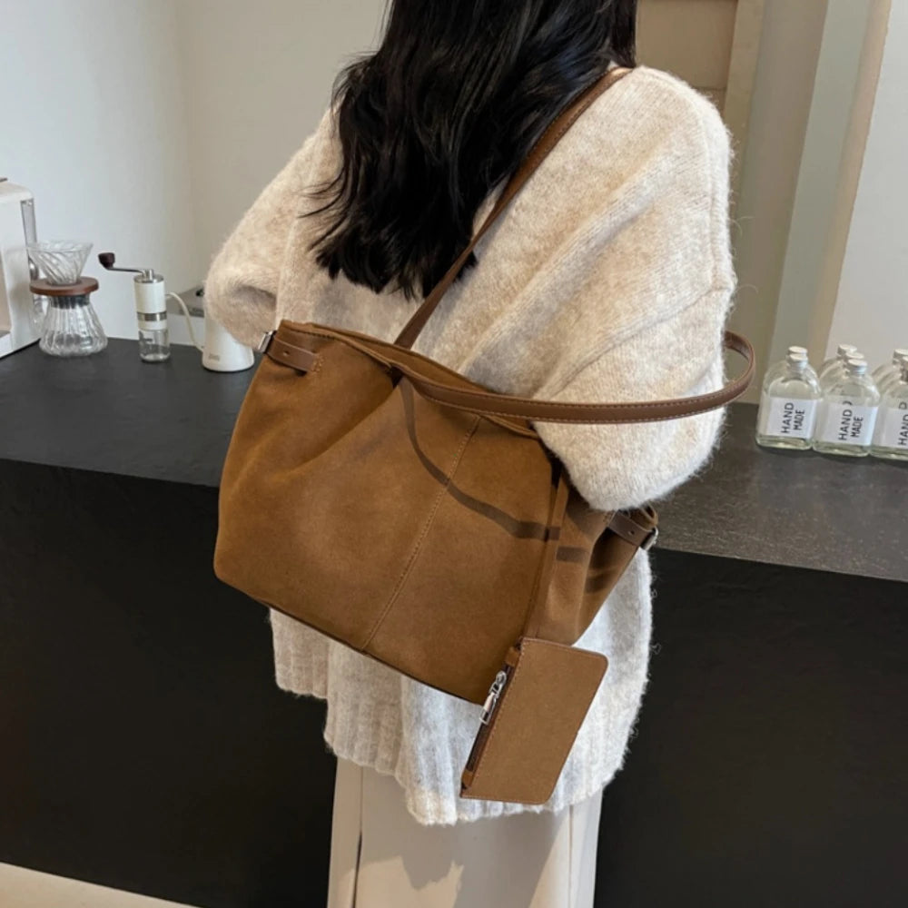 Suède Look Handtas Dames