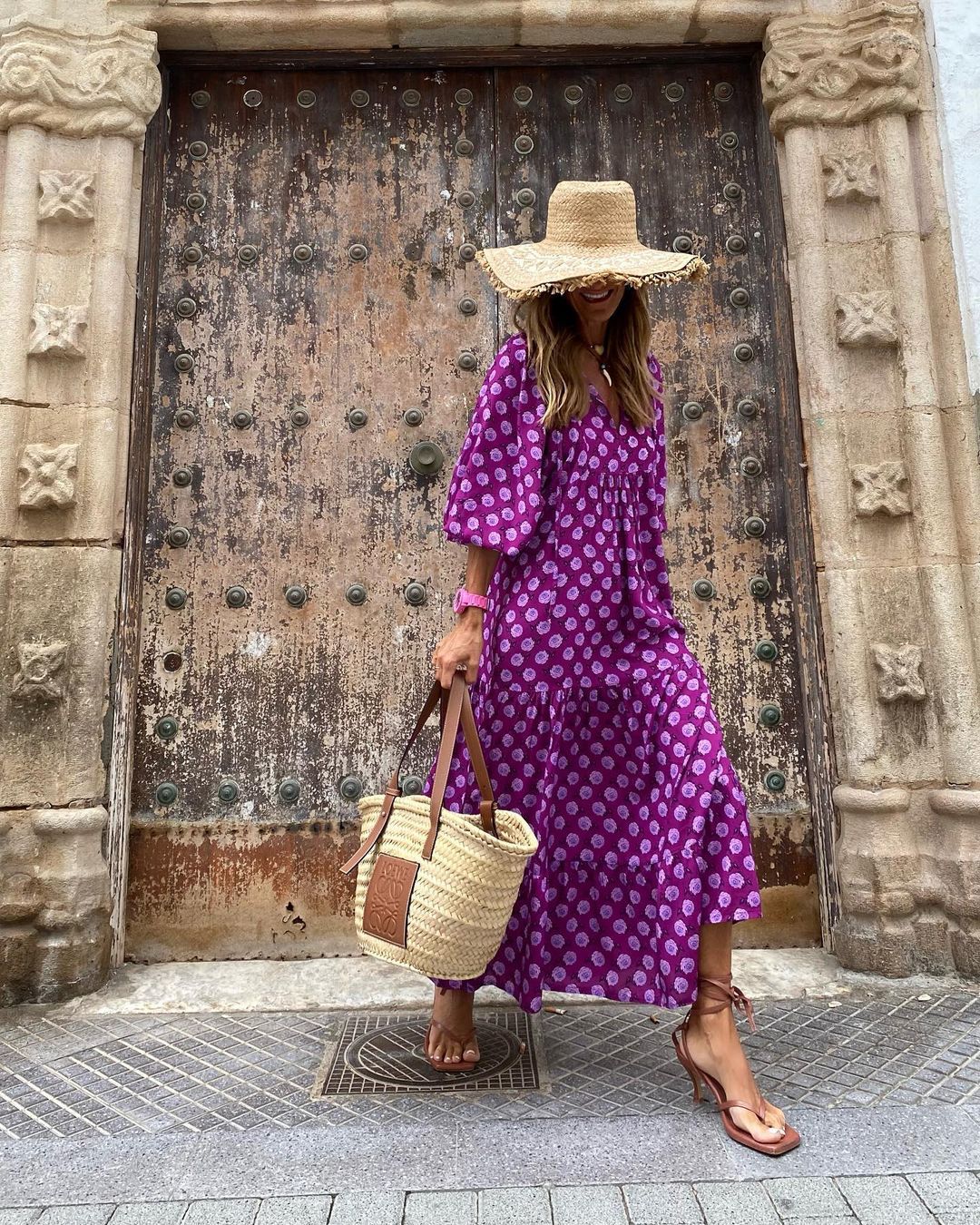 Dames Maxi-Jurk Met Vrolijke Print En Wijde Mouwen – Lente, Zomer En Vakantie