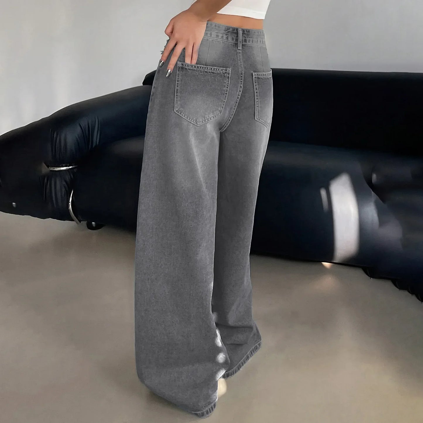 Baggy Wide Leg Jeans Voor Dames