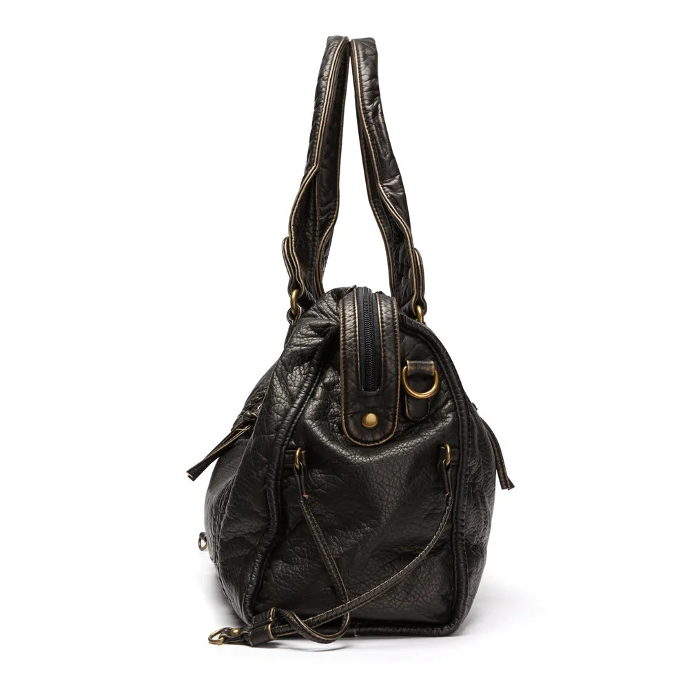 Grote Zwarte Vintage Handtas
