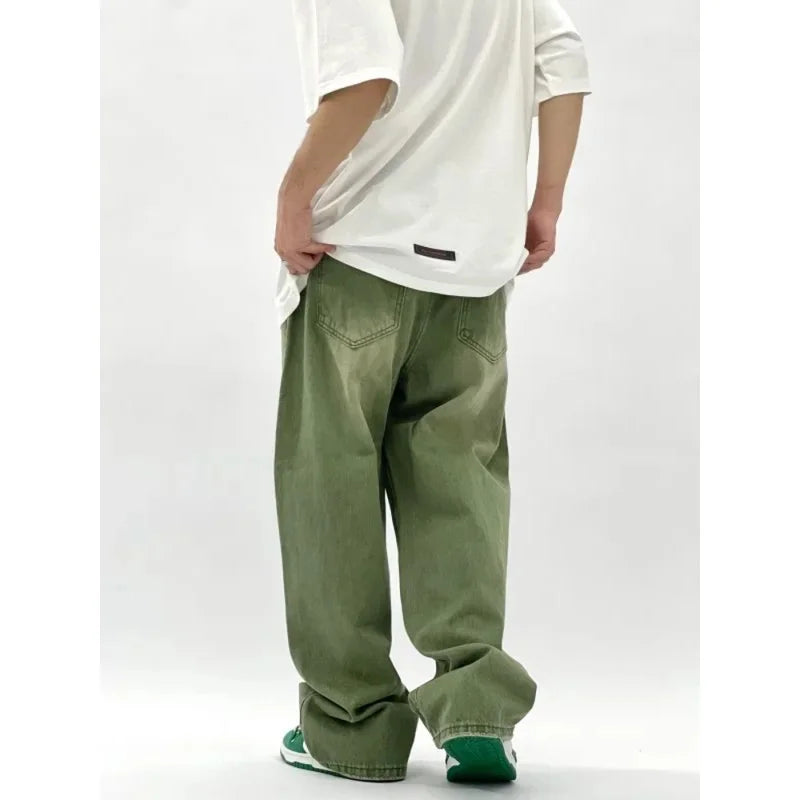 Groene Loose Fit Baggy Jeans