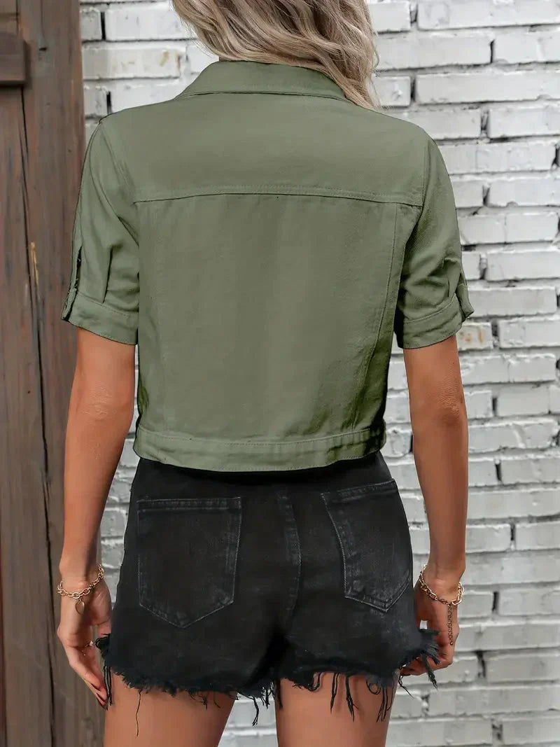 Denim Jack Met Korte Mouwen – Perfect Voor Lente En Zomer