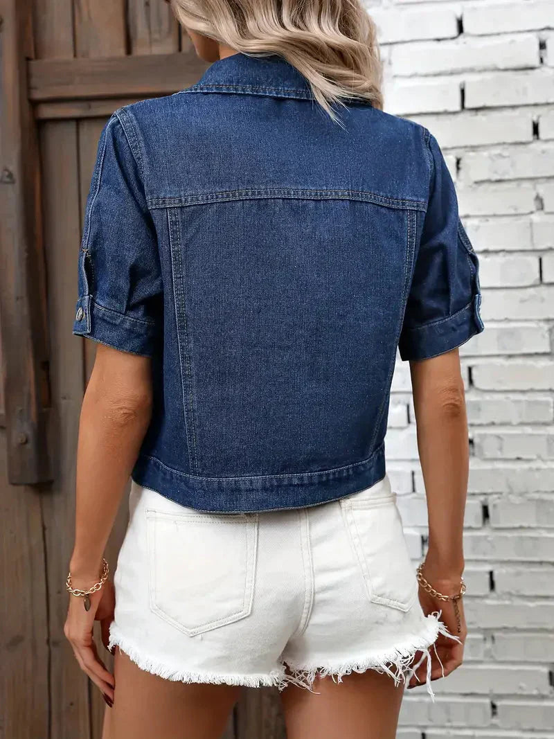 Denim Jack Met Korte Mouwen – Perfect Voor Lente En Zomer