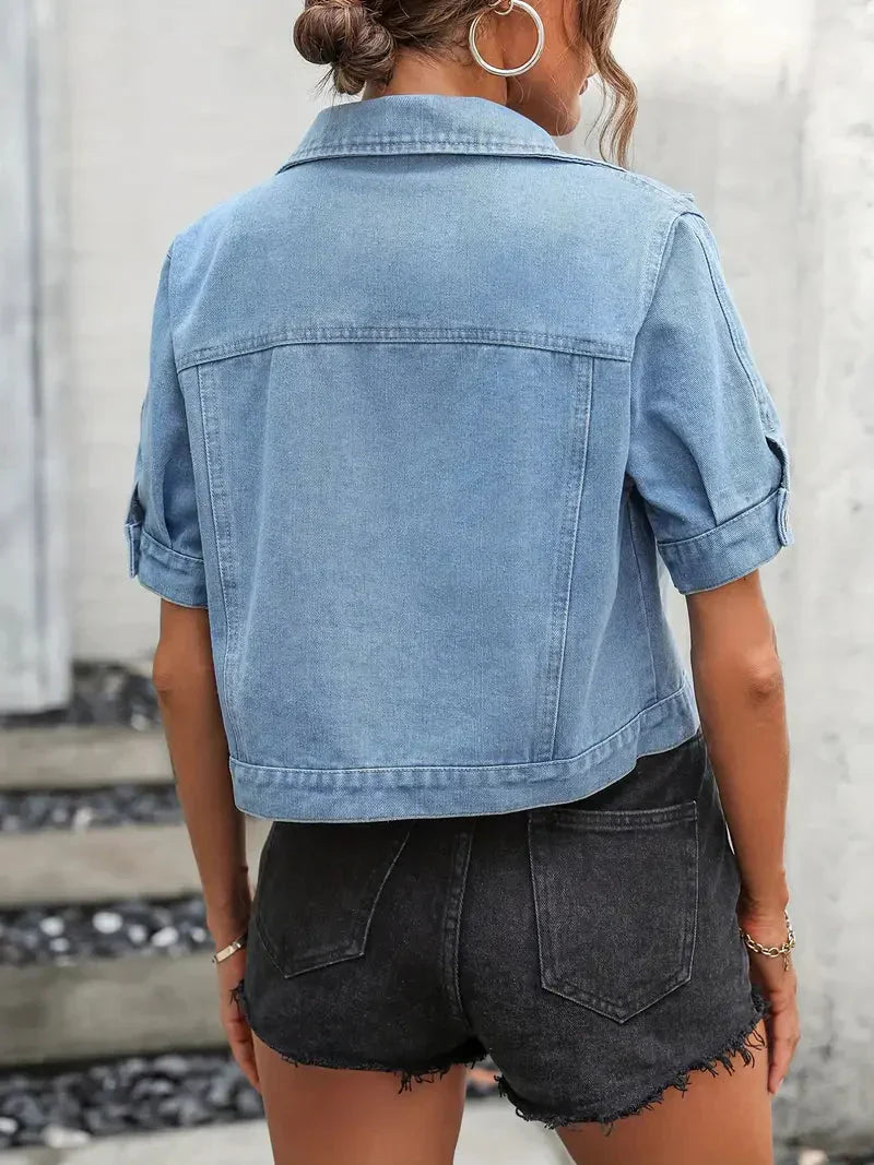 Denim Jack Met Korte Mouwen – Perfect Voor Lente En Zomer