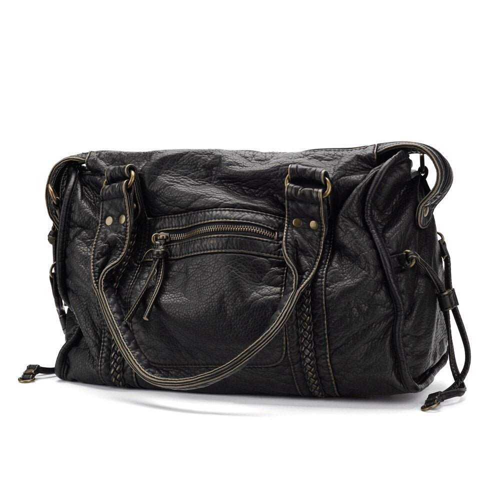 Grote Zwarte Vintage Handtas