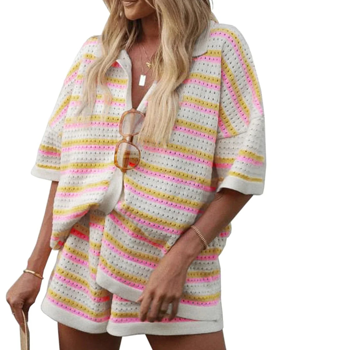 Luchtige Zomerset Met Streeppatroon – Comfortabele Co-Ord Voor Zonnige Dagen