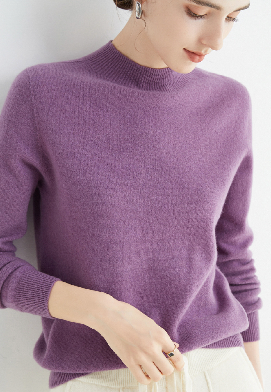 Luxe Wollen Trui Met Mockneck – Minimalistische Perfectie Met Maximale Impact