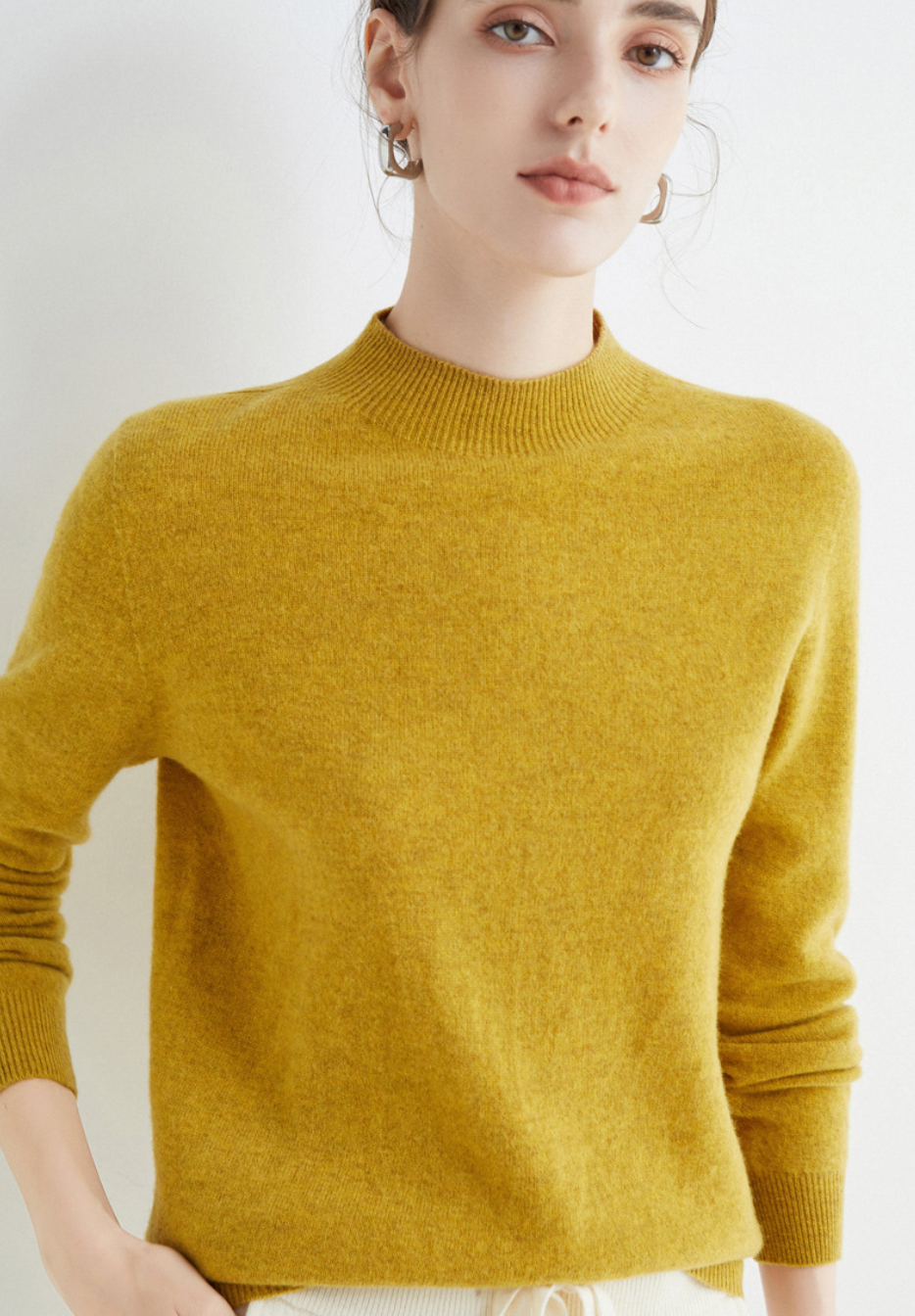 Luxe Wollen Trui Met Mockneck – Minimalistische Perfectie Met Maximale Impact