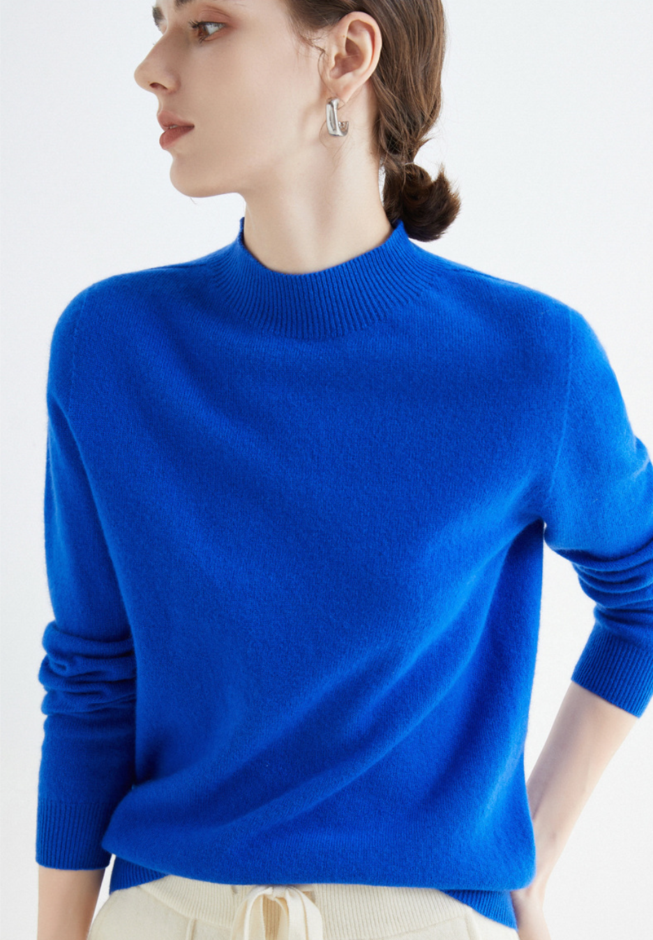 Luxe Wollen Trui Met Mockneck – Minimalistische Perfectie Met Maximale Impact
