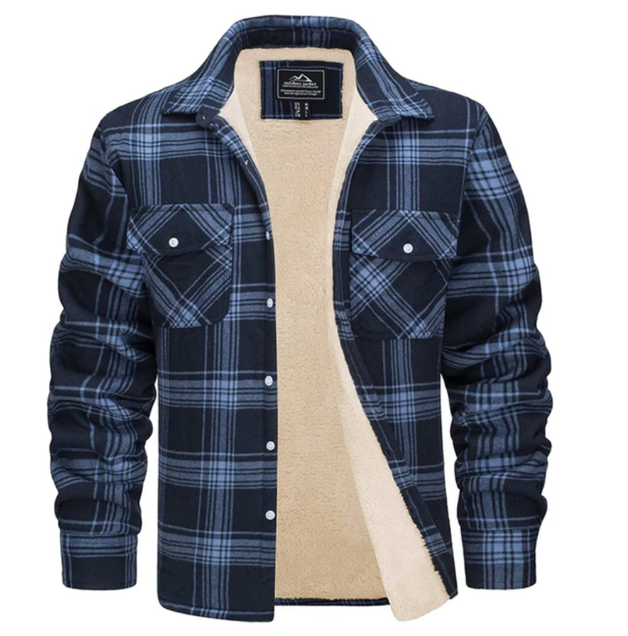 Heren Gevoerd Geruit Overhemdjack Voor Herfst En Winter – Warme Fleece Binnenvoering
