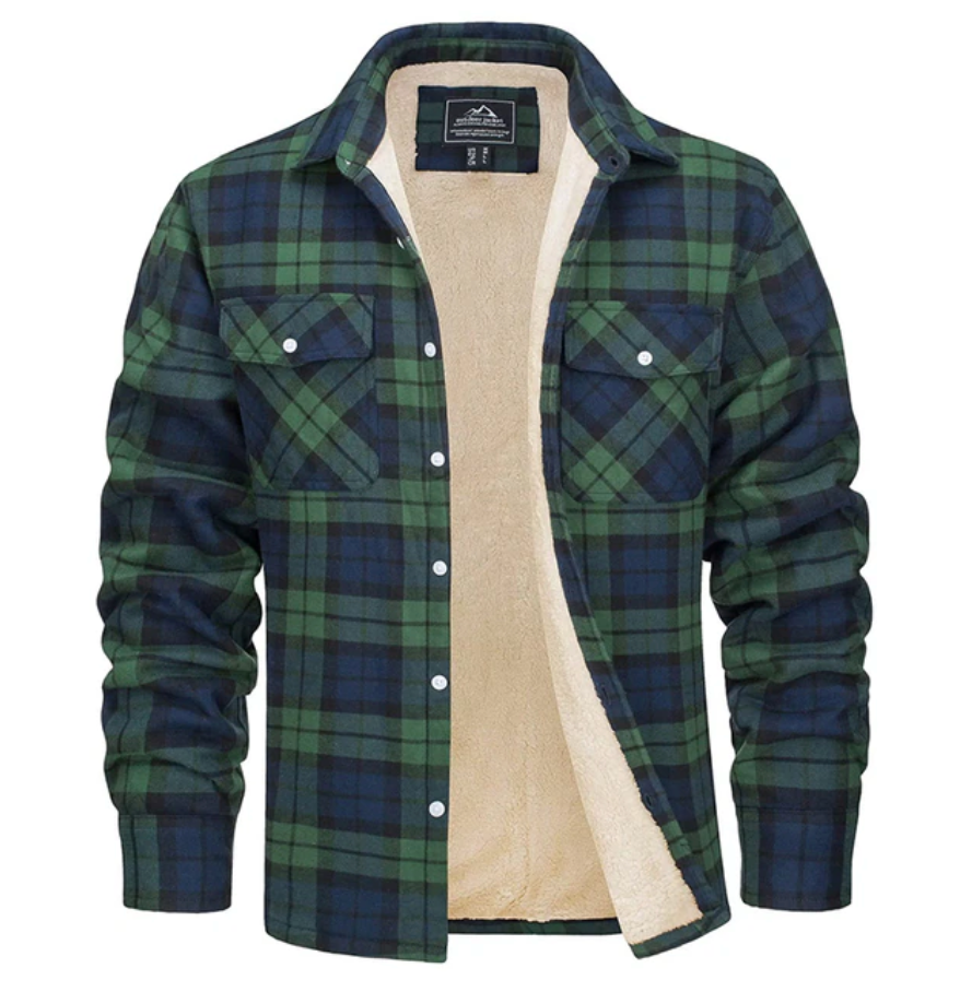 Heren Gevoerd Geruit Overhemdjack Voor Herfst En Winter – Warme Fleece Binnenvoering