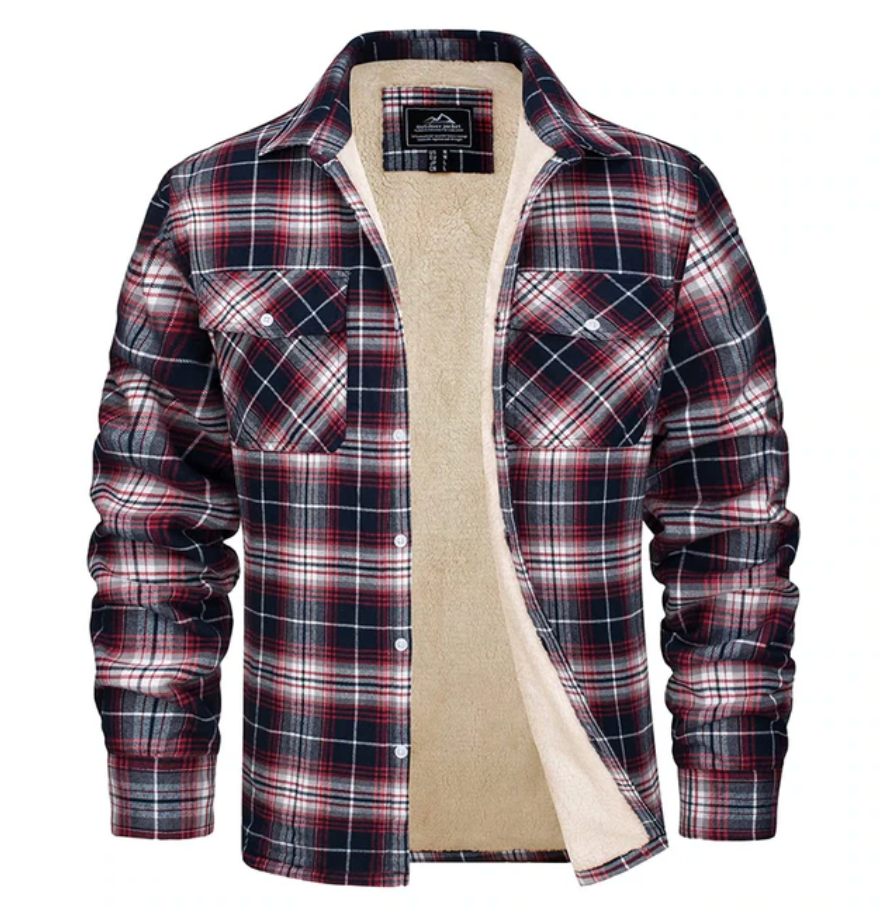 Heren Gevoerd Geruit Overhemdjack Voor Herfst En Winter – Warme Fleece Binnenvoering