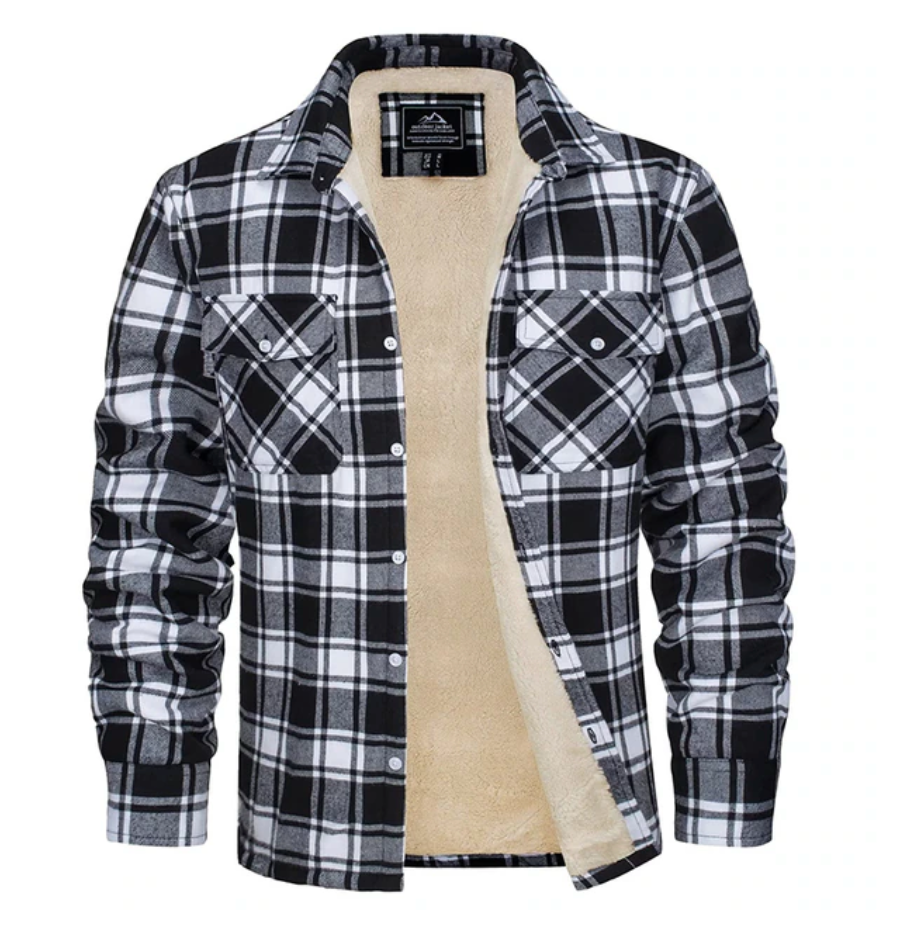 Heren Gevoerd Geruit Overhemdjack Voor Herfst En Winter – Warme Fleece Binnenvoering