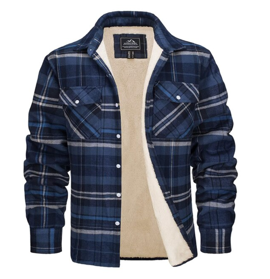 Heren Gevoerd Geruit Overhemdjack Voor Herfst En Winter – Warme Fleece Binnenvoering