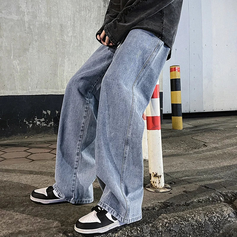 Heren High Waist Wide Leg Jeans