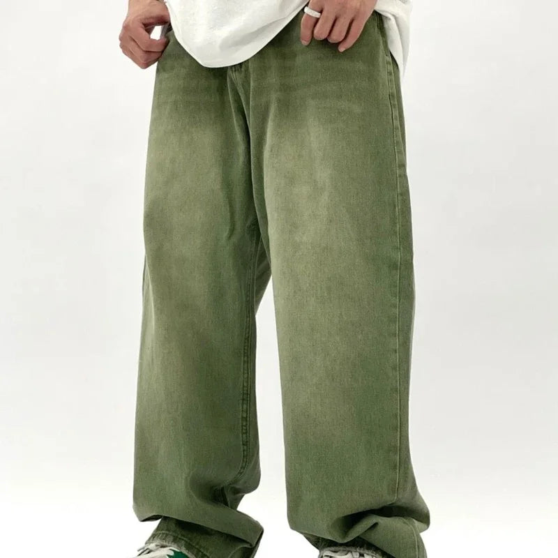 Groene Loose Fit Baggy Jeans