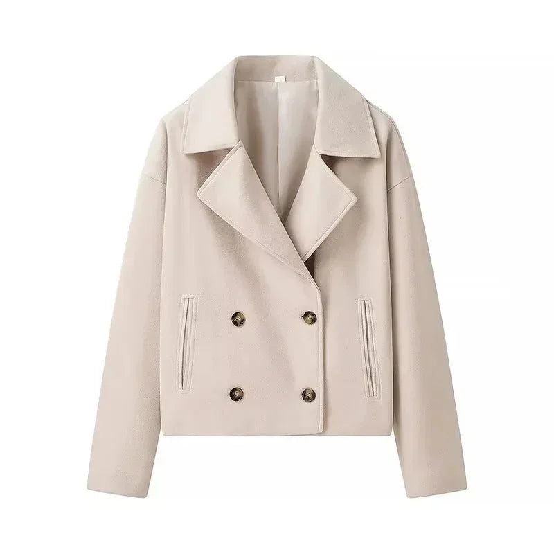 Cropped Trenchcoat Met Stijlvolle Look