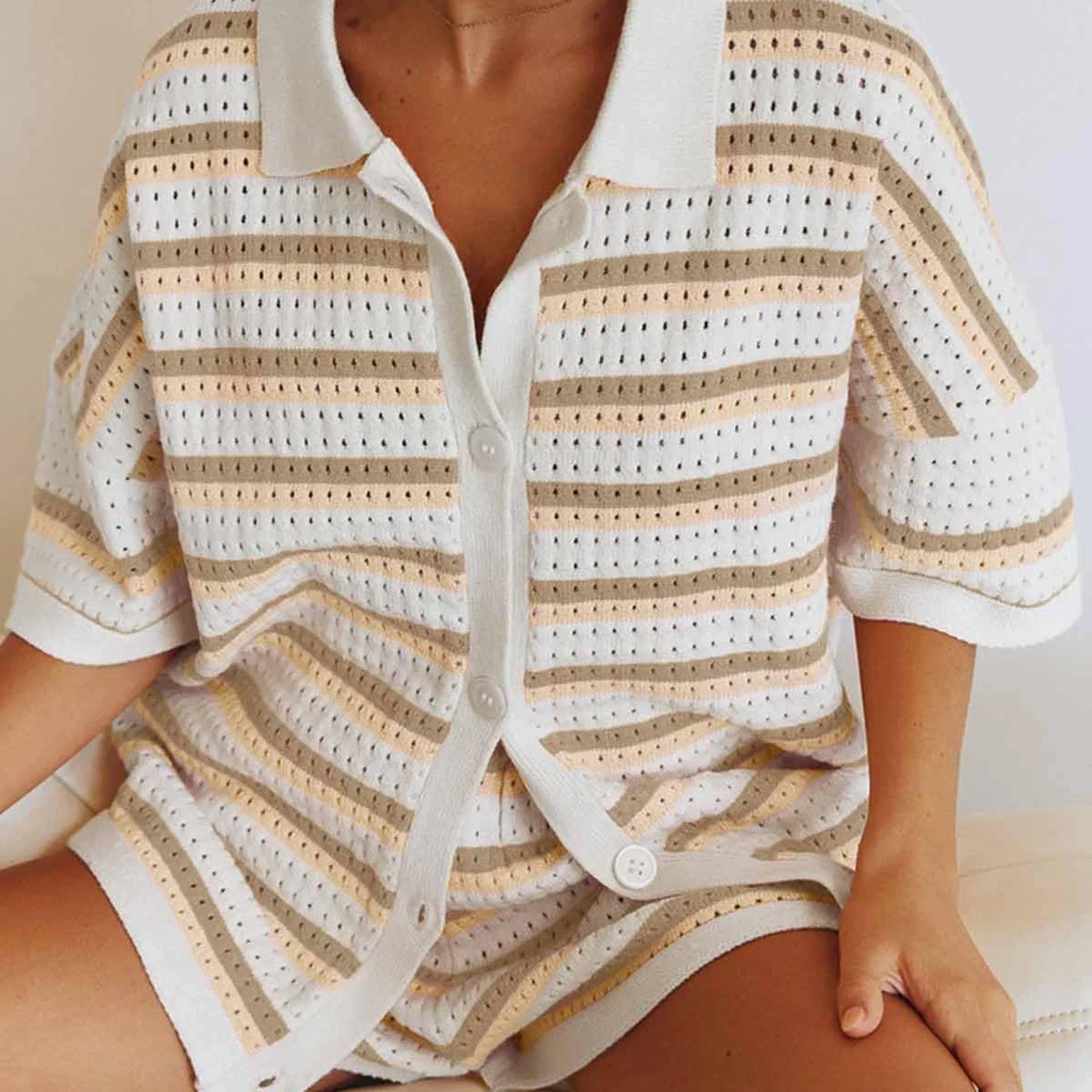 Luchtige Zomerset Met Streeppatroon – Comfortabele Co-Ord Voor Zonnige Dagen