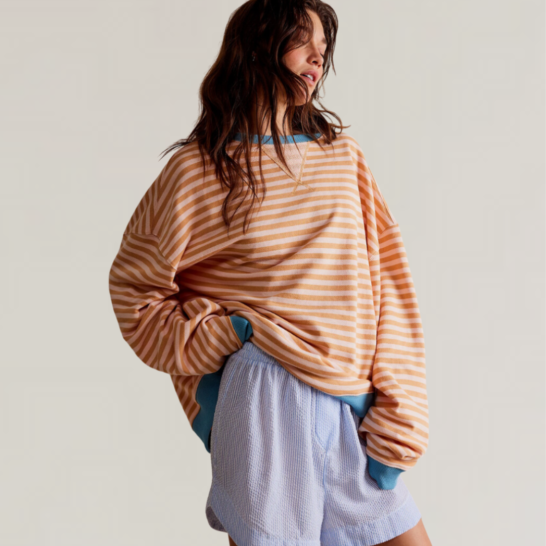 Oversized Trui Met Streepdesign