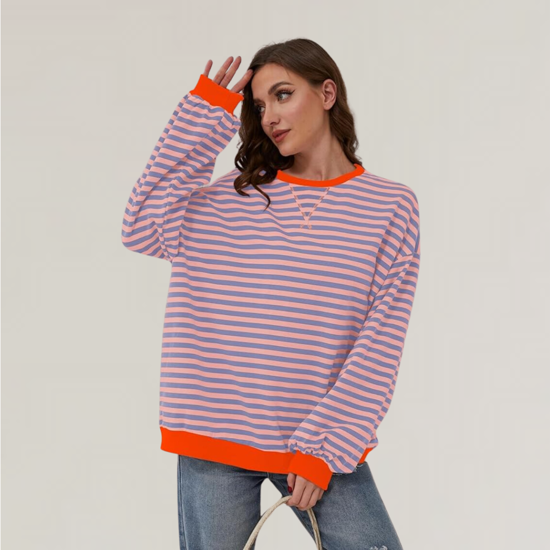 Oversized Trui Met Streepdesign