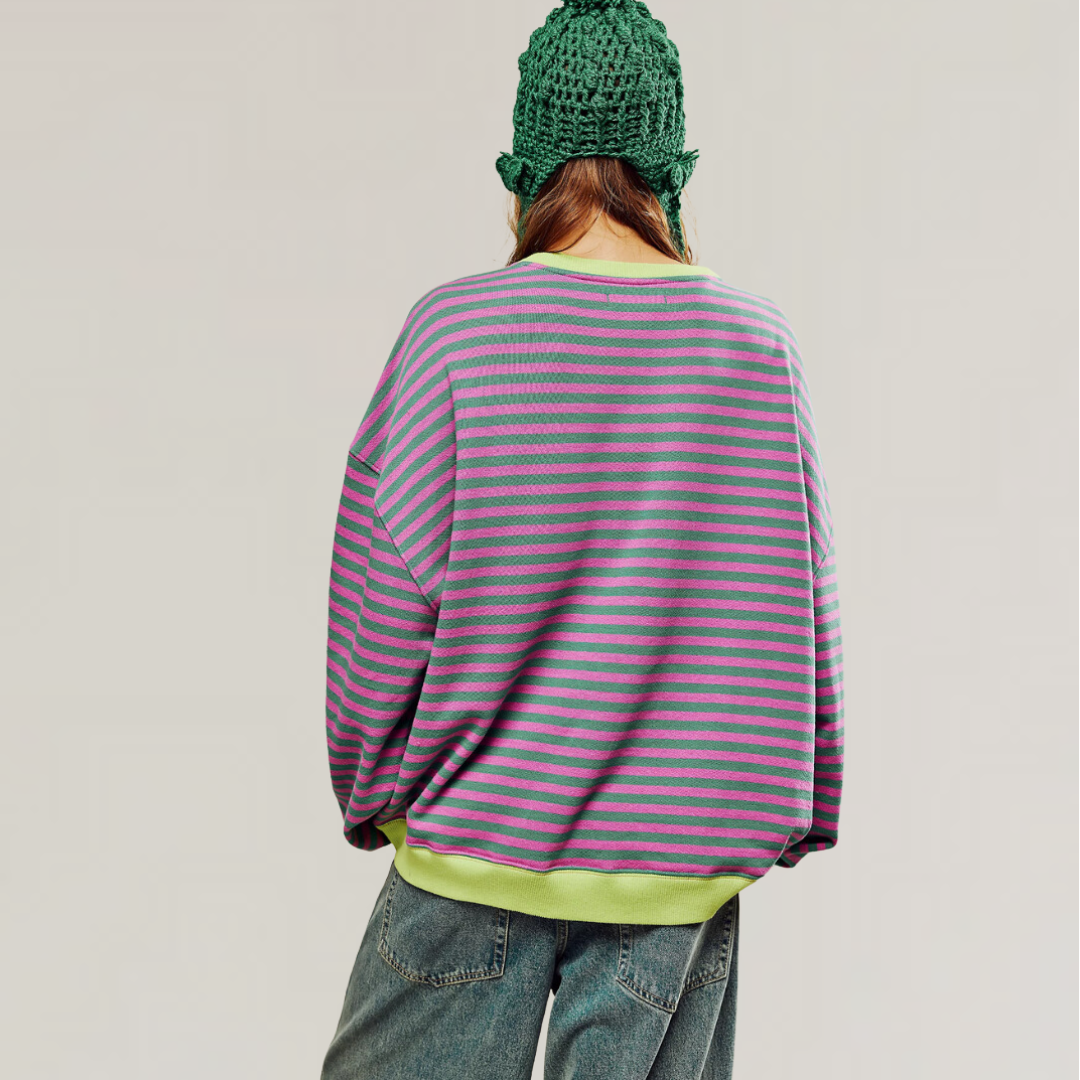 Oversized Trui Met Streepdesign