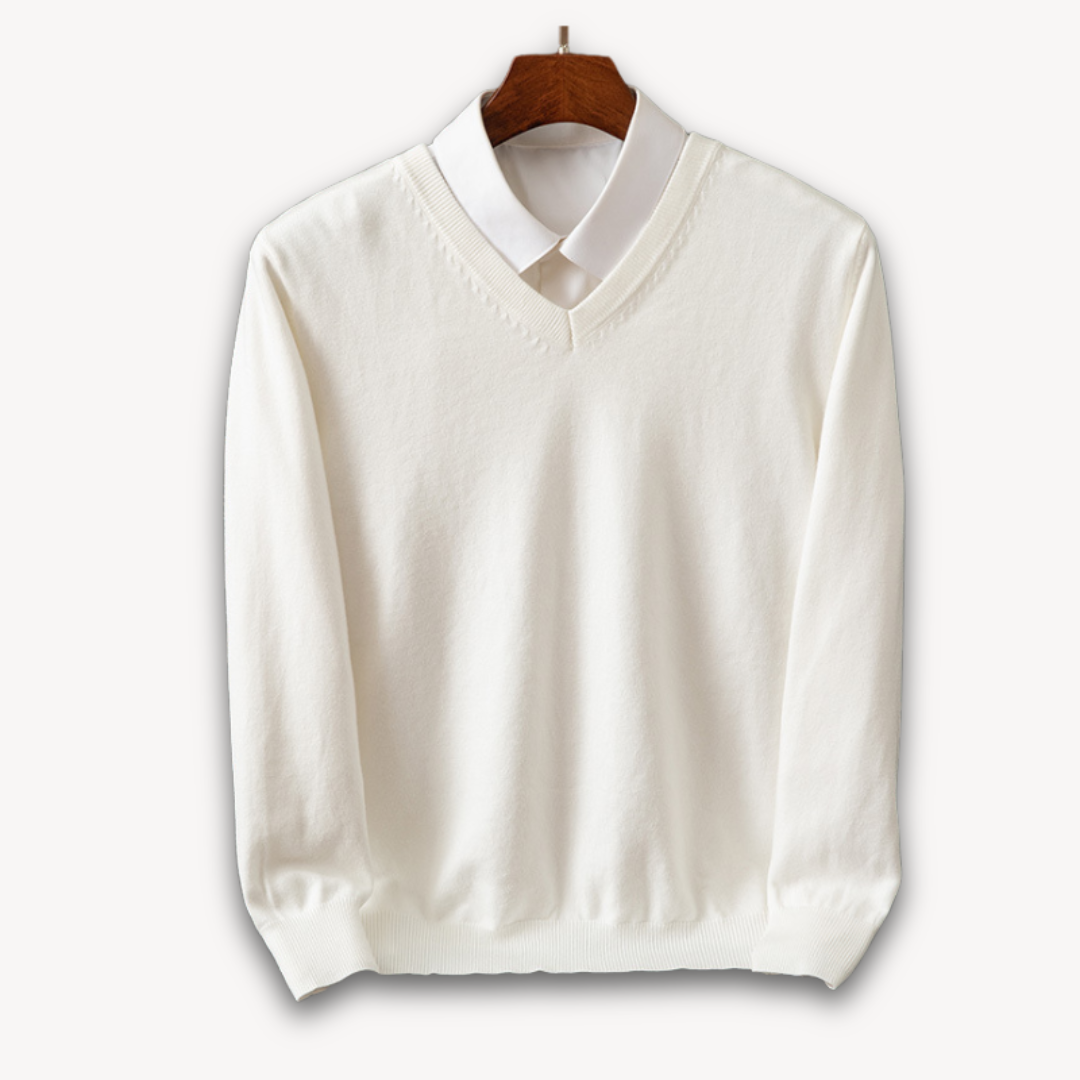 V-Hals Trui Met Cashmere Look