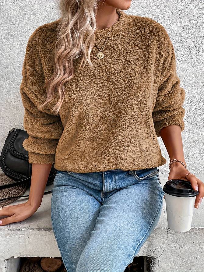 Teddy Fleece Sweater Met Relaxed Fit – De Ultieme Cosy Essential Voor Stijlvolle Comfortdagen