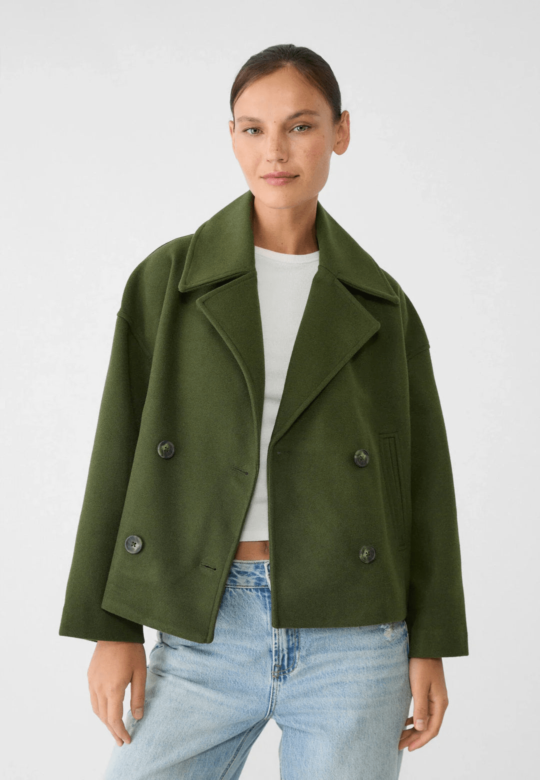 Elegante peacoat met moderne twist