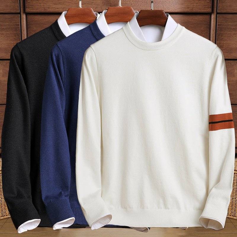 Gebreide herentrui met ronde hals
