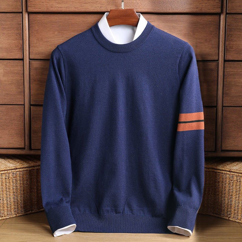Gebreide herentrui met ronde hals