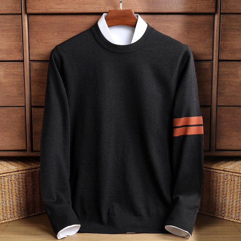 Gebreide herentrui met ronde hals