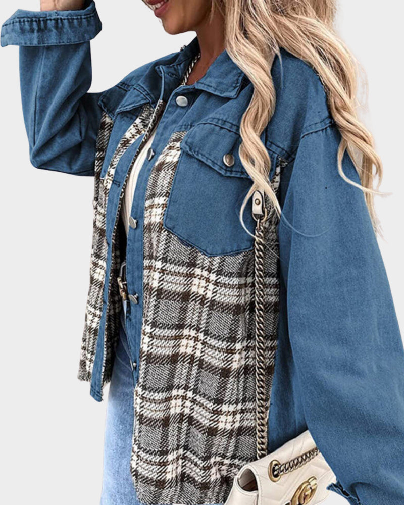 Overshirt Met Geruite Inzetstukken – Trendy Mix Van Casual En Klassiek Voor Het Tussenseizoen