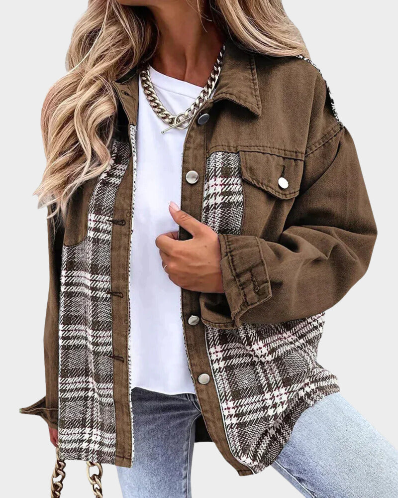 Overshirt Met Geruite Inzetstukken – Trendy Mix Van Casual En Klassiek Voor Het Tussenseizoen