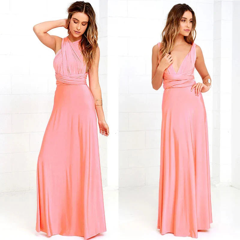 Infinity Damesjurk Met Lange Rok – Veelzijdige Maxi Jurk Met Wikkelbare Top