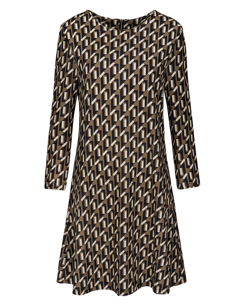 Mini-Jurk Met Grafische Print – Opvallende Stijl Met Retro Flair