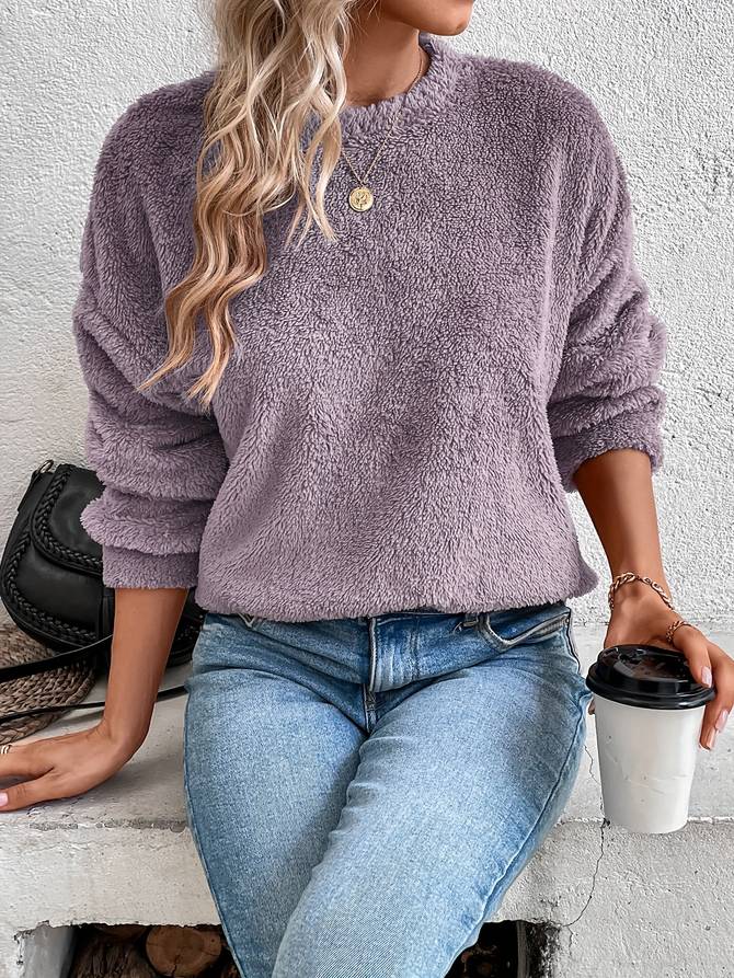Teddy Fleece Sweater Met Relaxed Fit – De Ultieme Cosy Essential Voor Stijlvolle Comfortdagen