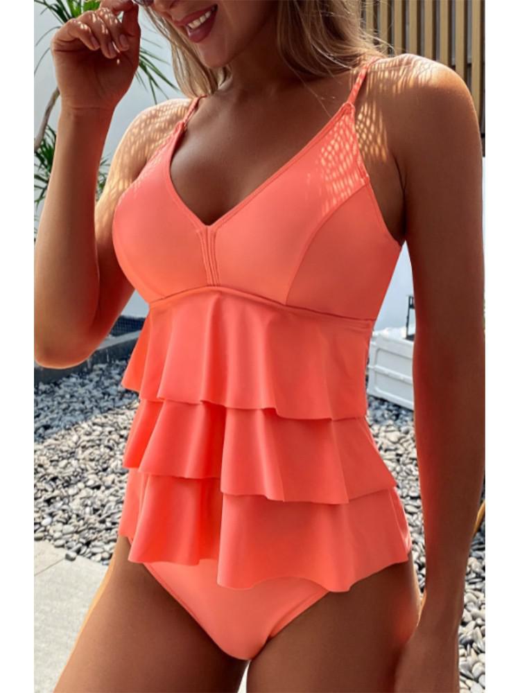 Bikini met gelaagde top voor dames – corrigerende pasvorm, verstelbaar & zomerproof