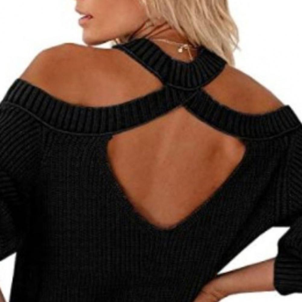 Gebreide Trui Met Asymmetrische Halslijn – Trendy Off-Shoulder Stijl Voor Herfst & Winter