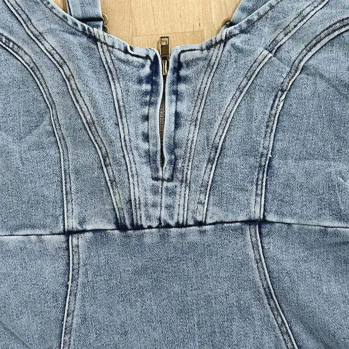Dames Denim Bodycon Jurk Met Knoopsluiting En Split – Lente, Zomer En Herfst
