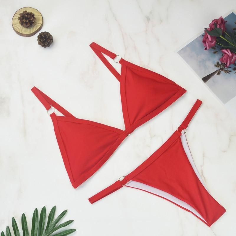Dames bikini met verstelbare bandjes – stevige pasvorm & minimalistisch design