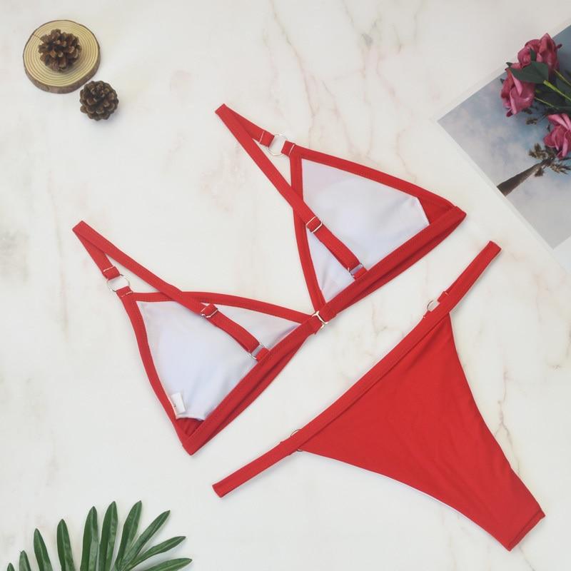 Dames bikini met verstelbare bandjes – stevige pasvorm & minimalistisch design
